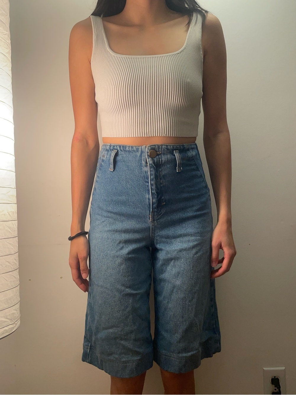 Zara Light Blue Boyfriend Jeans Bermuda Shorts